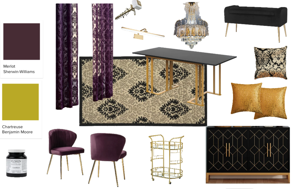 Dining Room Mood Board - Bold Art Deco