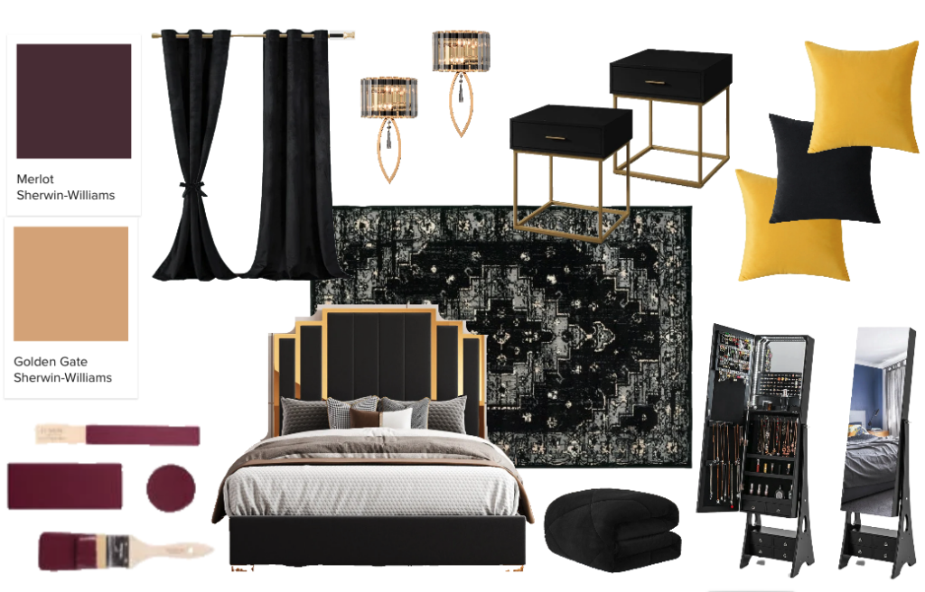 Master Bedroom Mood Board - Bold Art Deco