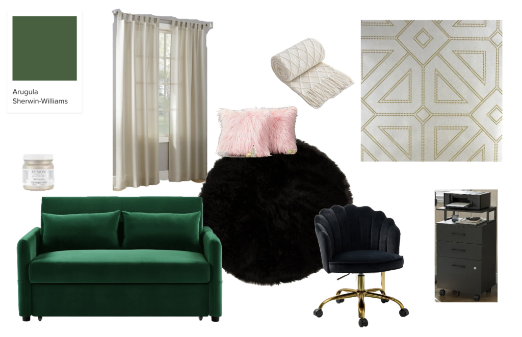 Guest Bedroom Mood Board - Bold Art Deco